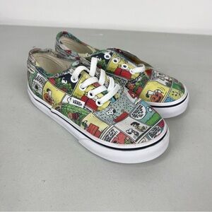 VANS x Peanuts Comic Strip Lace Up Skate Shoes Toddlers Size 9 Sneakers Snoopy